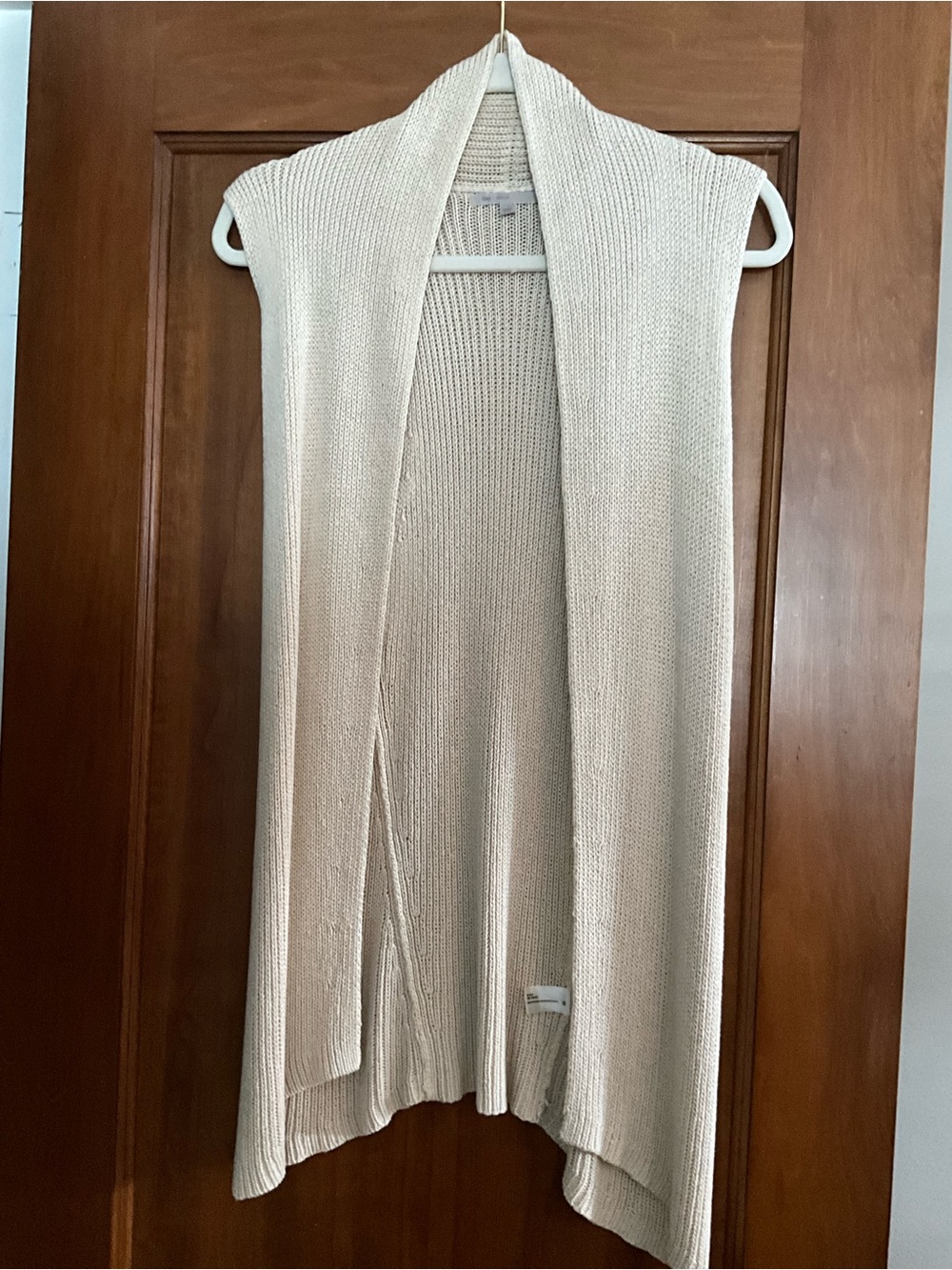 Gap Sleeveless Open-Front Knit Cardigan Vest - Cream